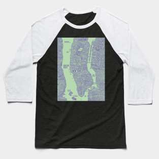 New York city map green Baseball T-Shirt